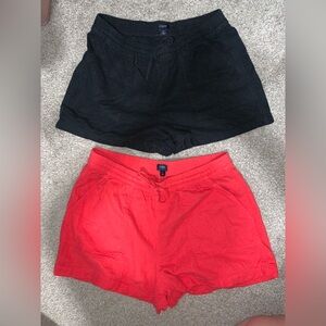 J. Crew Women's Black and Coral linen blend Shorts